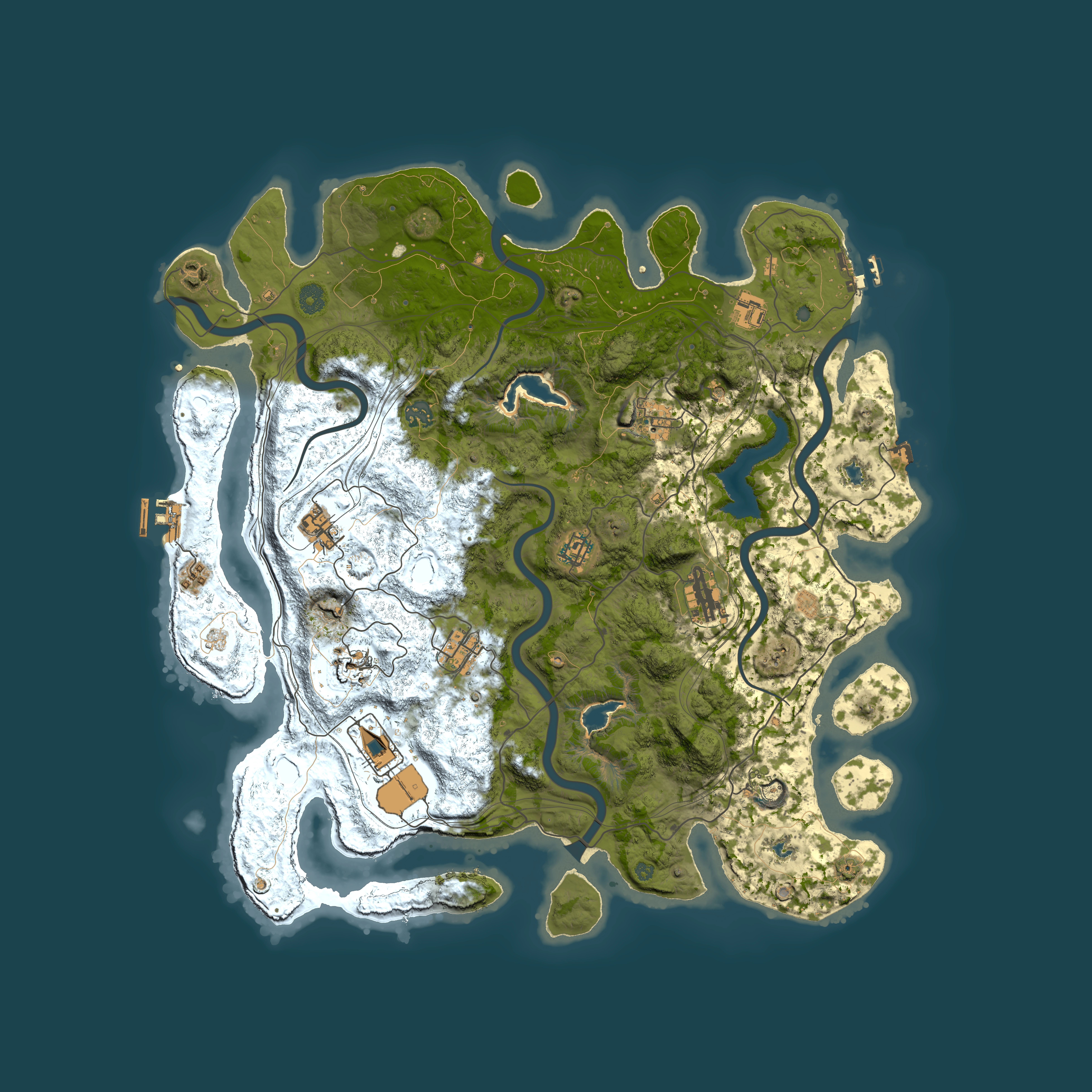 Full top-down render of Rust map seed 166113266, 4500x4500m