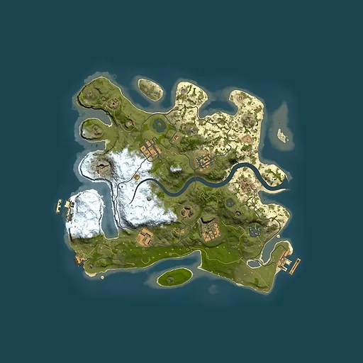 Rust map seed 232277222, 3000x3000m top-down preview