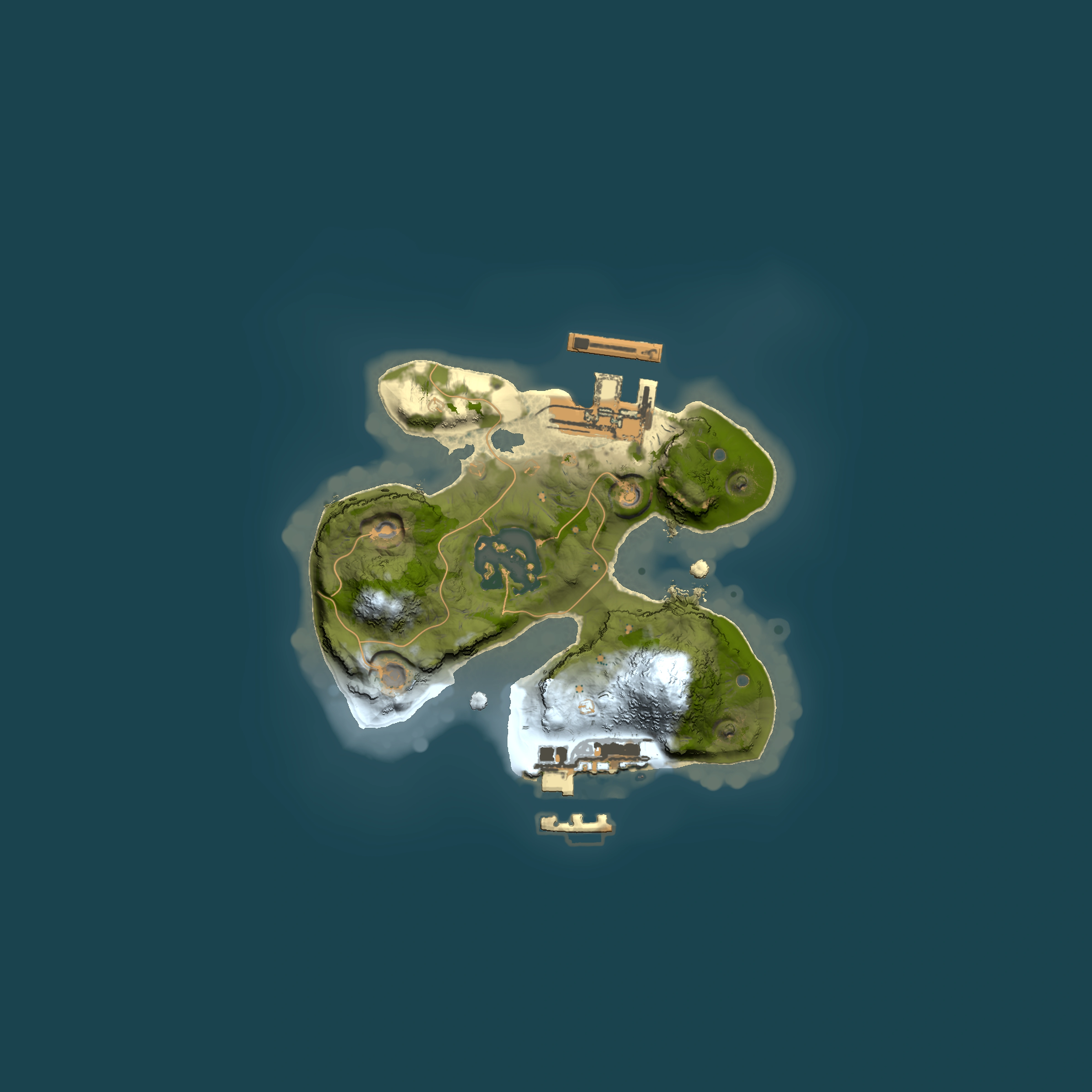 Full top-down render of Rust map seed 701964428, 1500x1500m