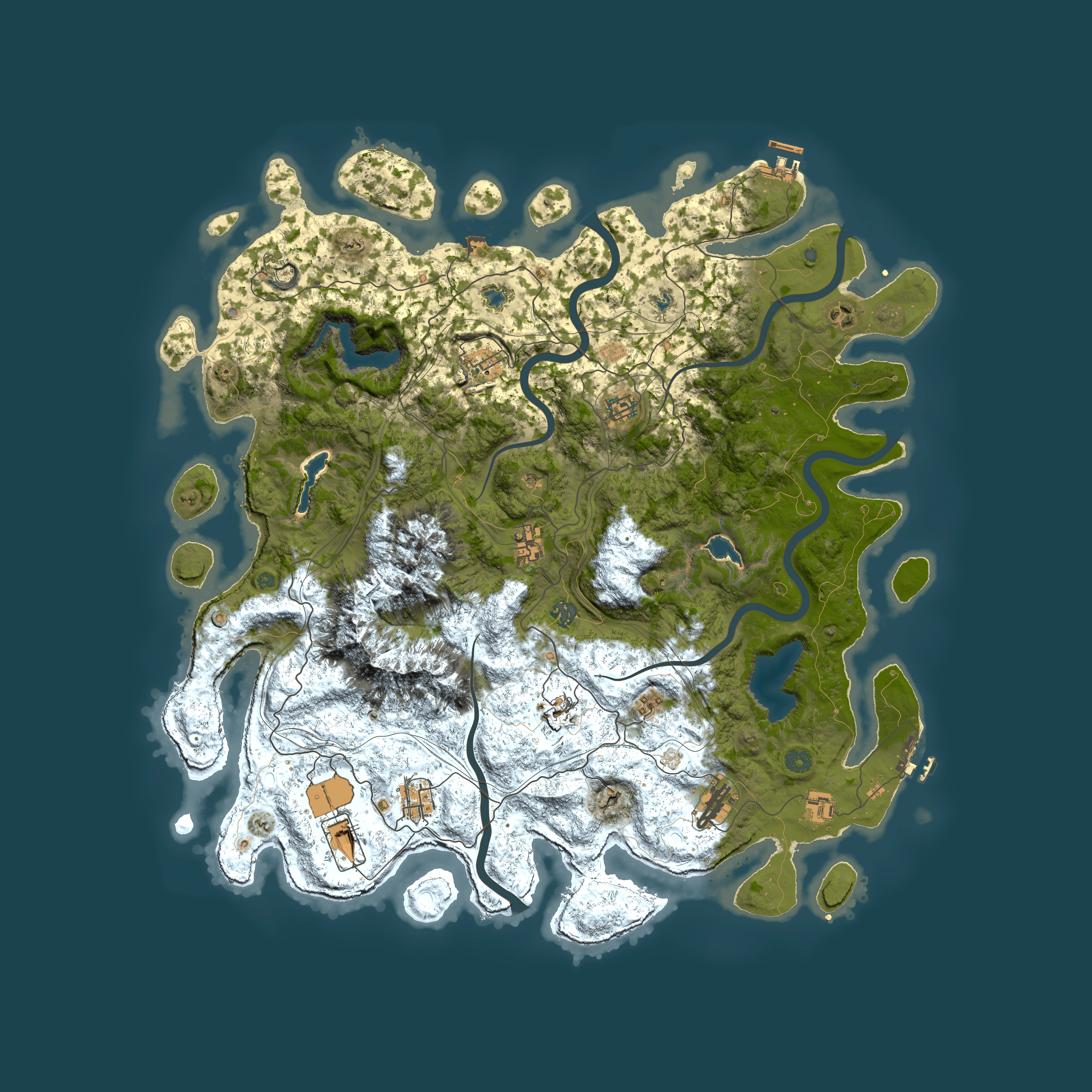 Full top-down render of Rust map seed 199905960, 5000x5000m