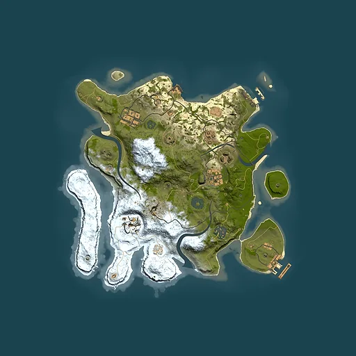 Rust map seed 201666923, 3000x3000m top-down preview