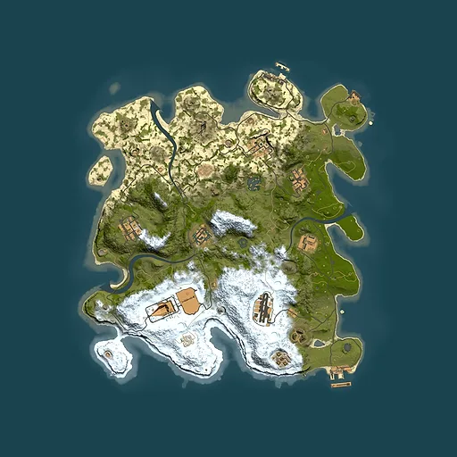 Rust map seed 1345138238, 3500x3500m top-down preview