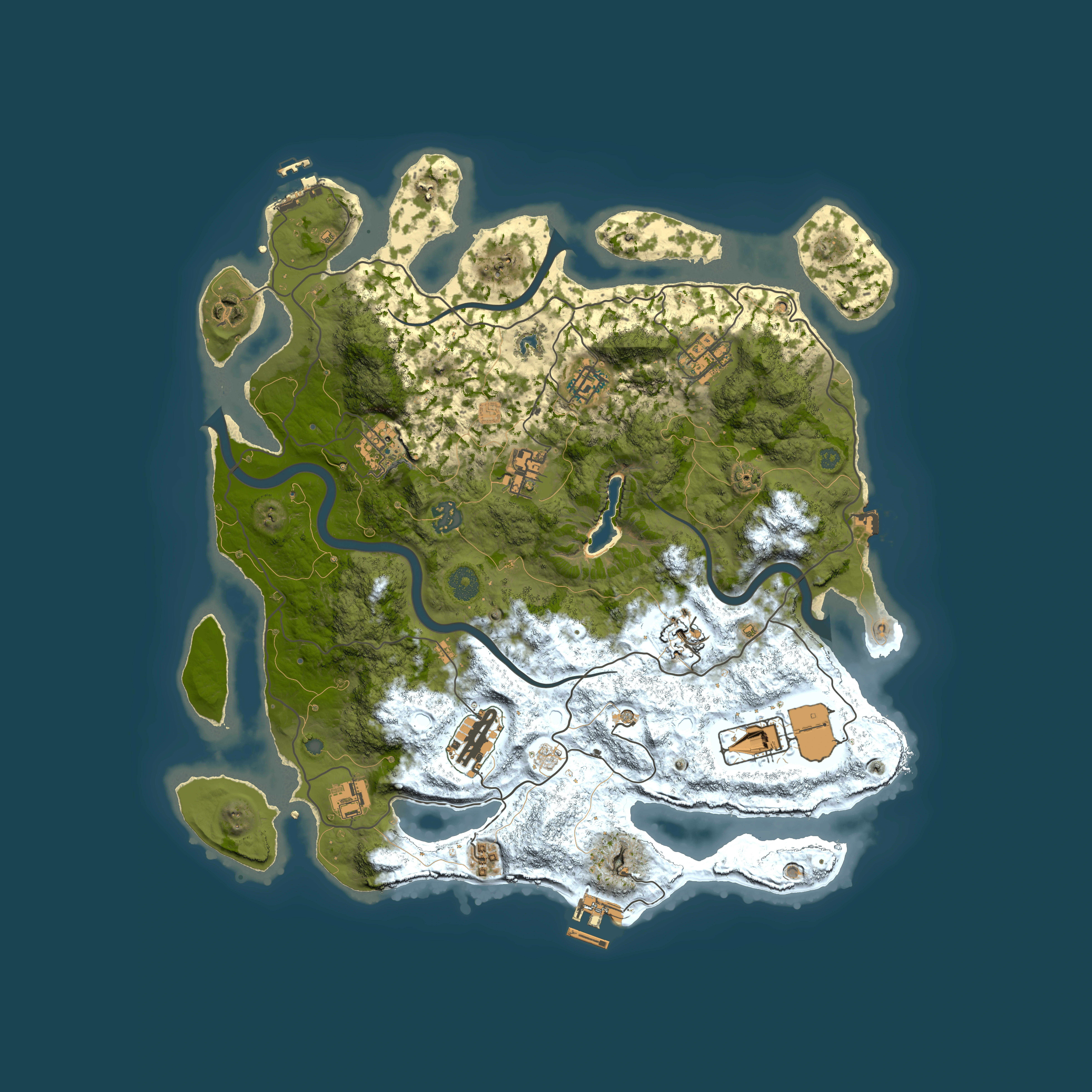 Full top-down render of Rust map seed 290069439, 4000x4000m