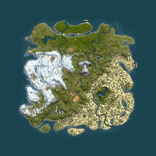 Rust map seed 977164869, 5000x5000m top-down preview