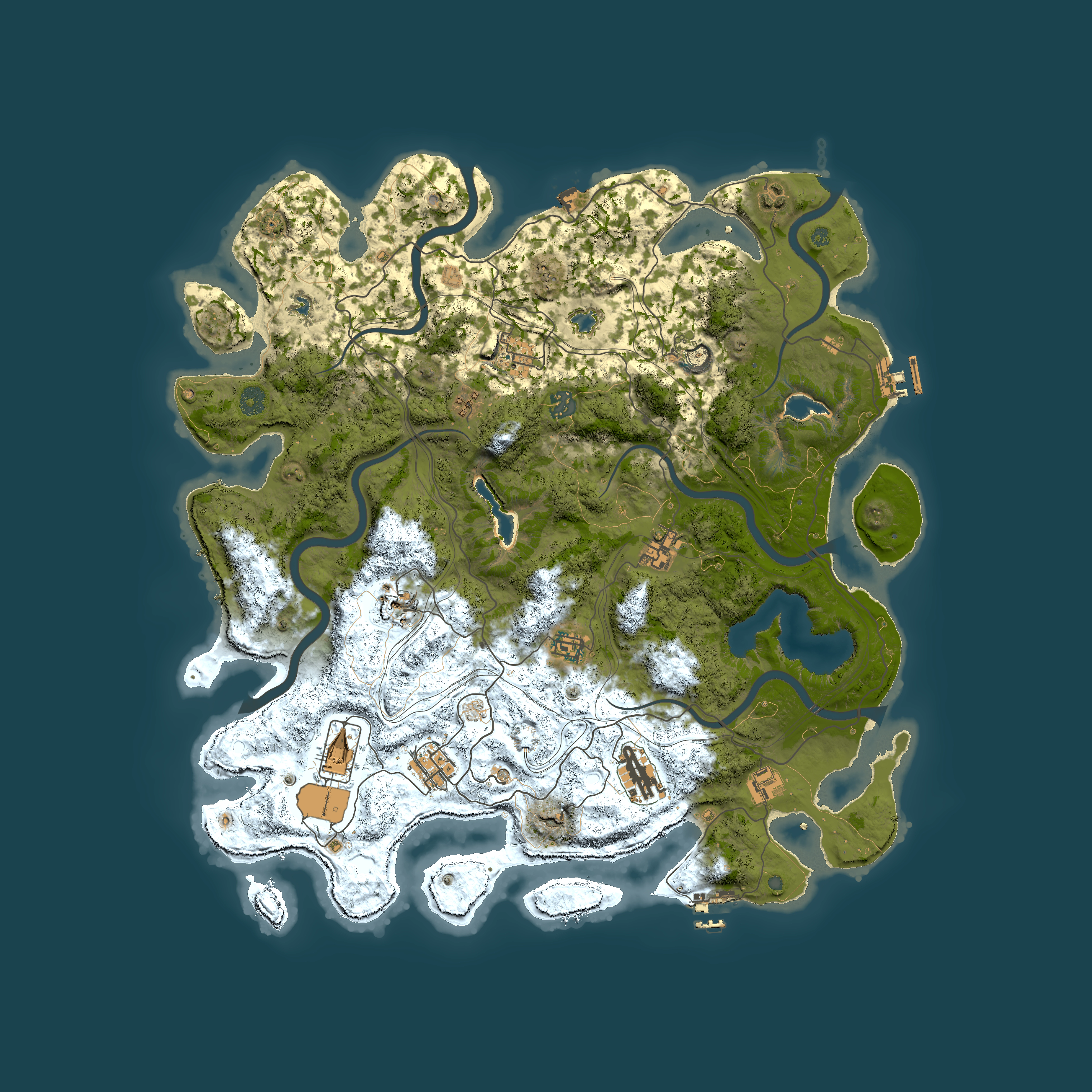 Full top-down render of Rust map seed 11232620, 4500x4500m