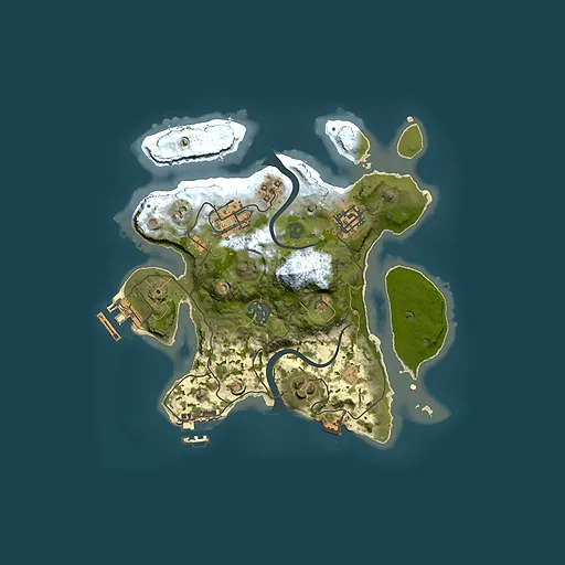 Rust map seed 25317621, 2500x2500m top-down preview