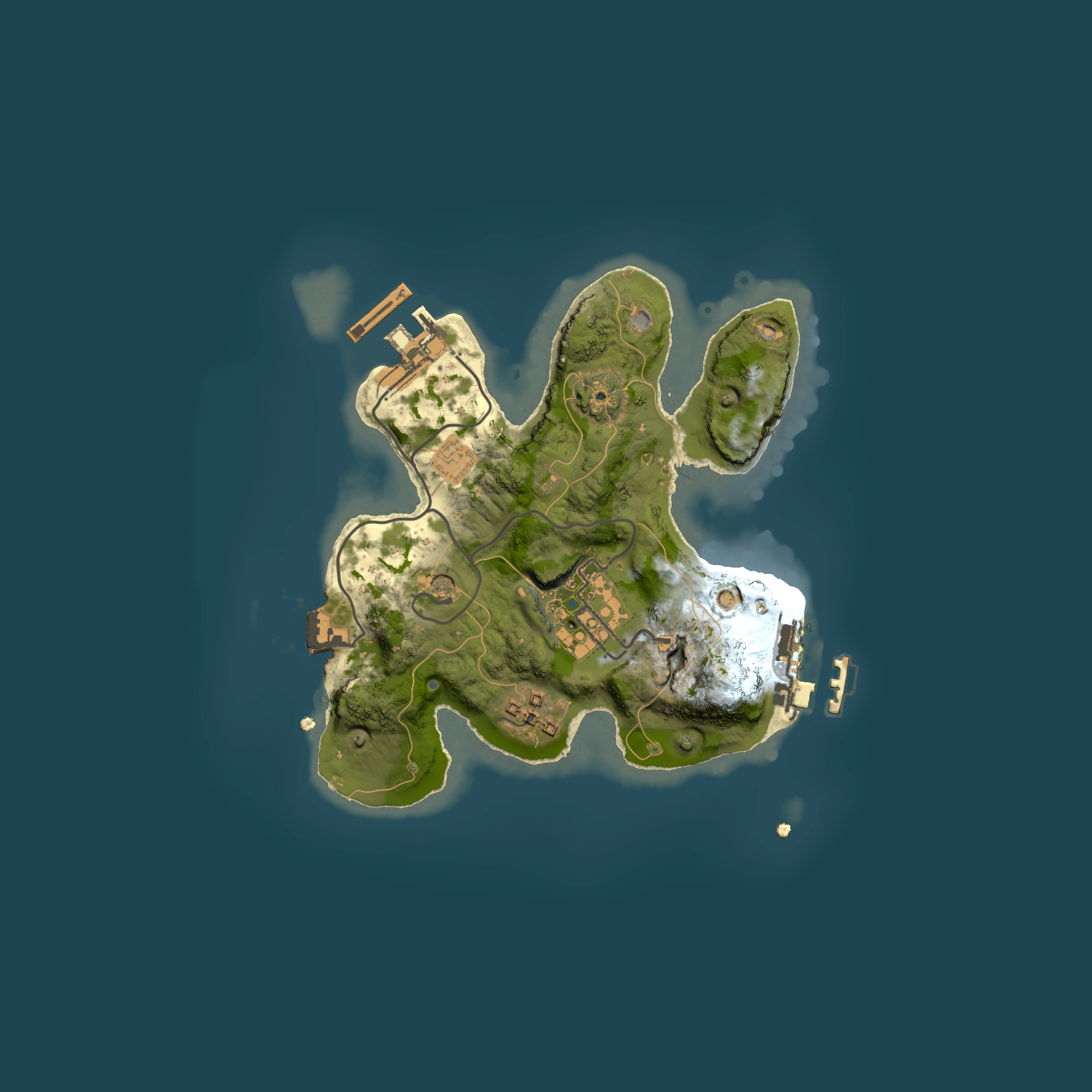 Full top-down render of Rust map seed 139439465, 2000x2000m