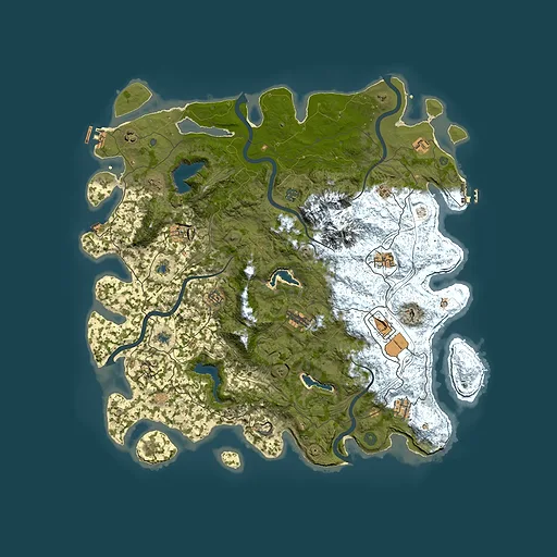 Rust map seed 518286677, 5000x5000m top-down preview