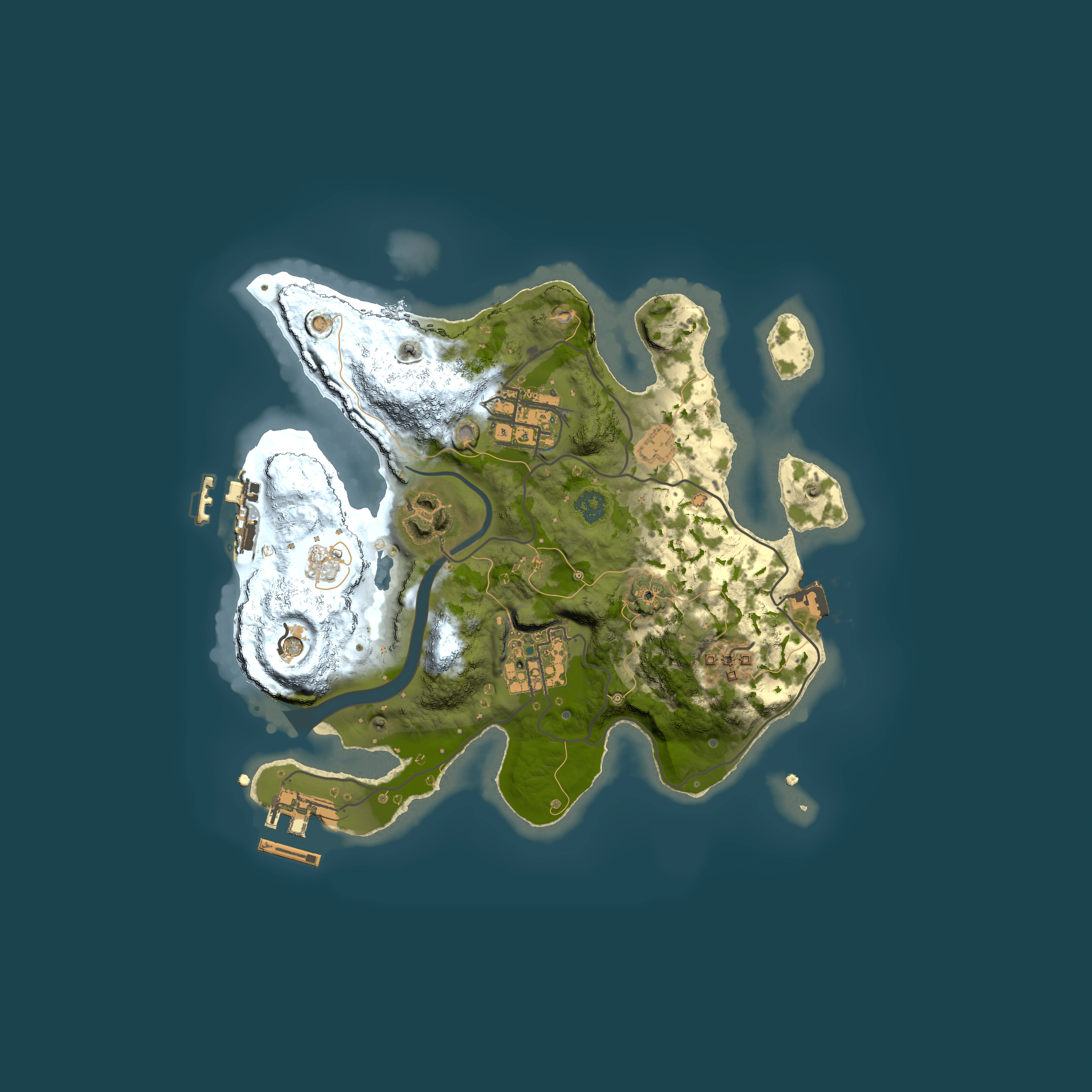 Full top-down render of Rust map seed 1880956947, 2500x2500m