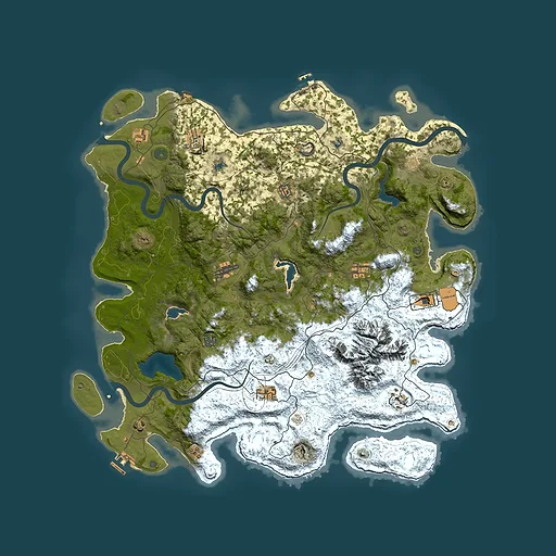 Rust map seed 537734275, 5000x5000m top-down preview