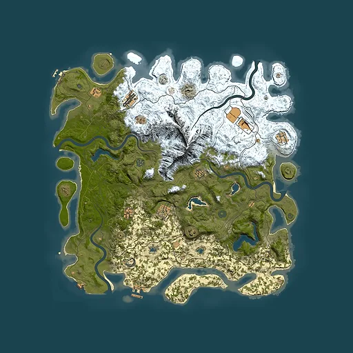 Rust map seed 106137698, 5000x5000m top-down preview