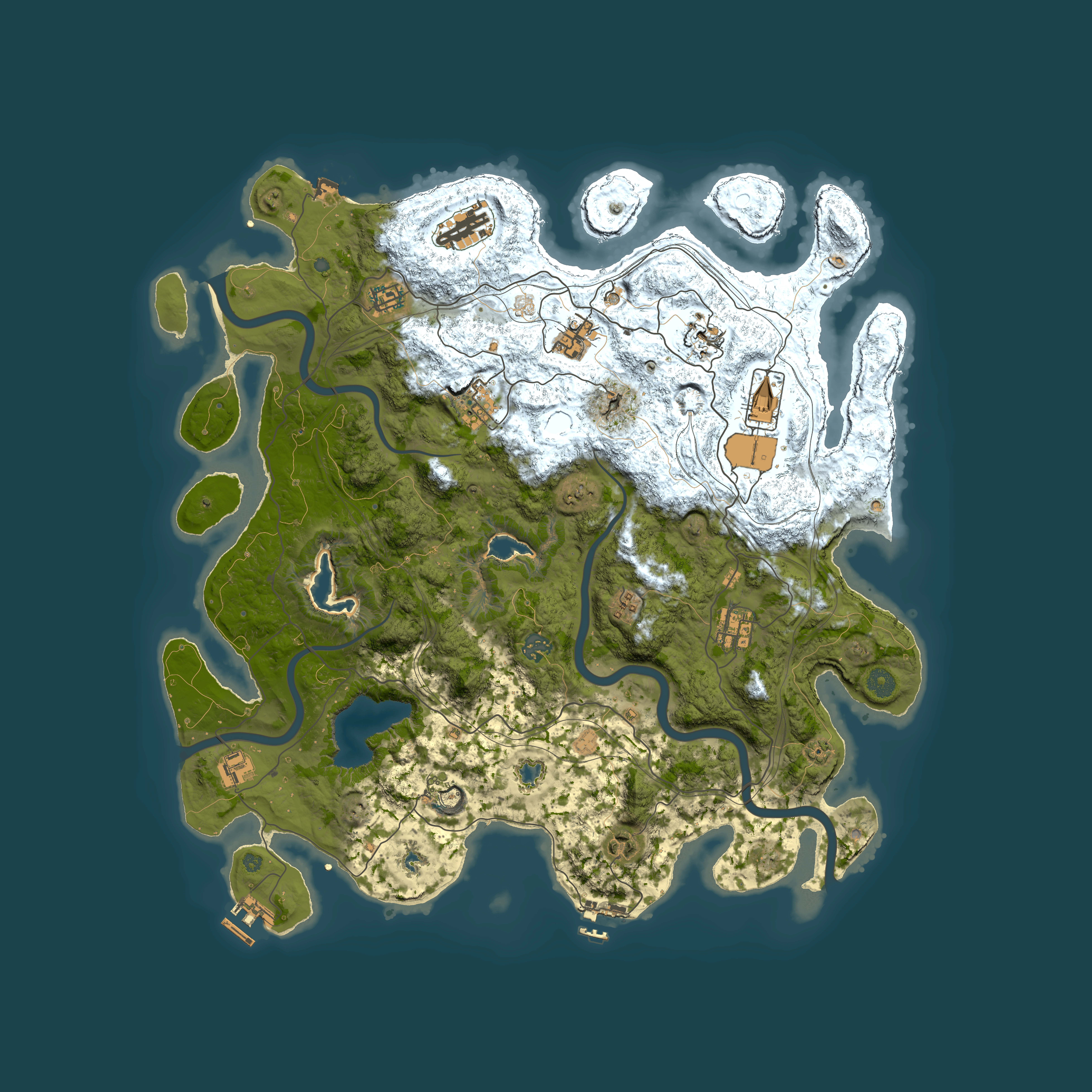 Full top-down render of Rust map seed 701667618, 4500x4500m