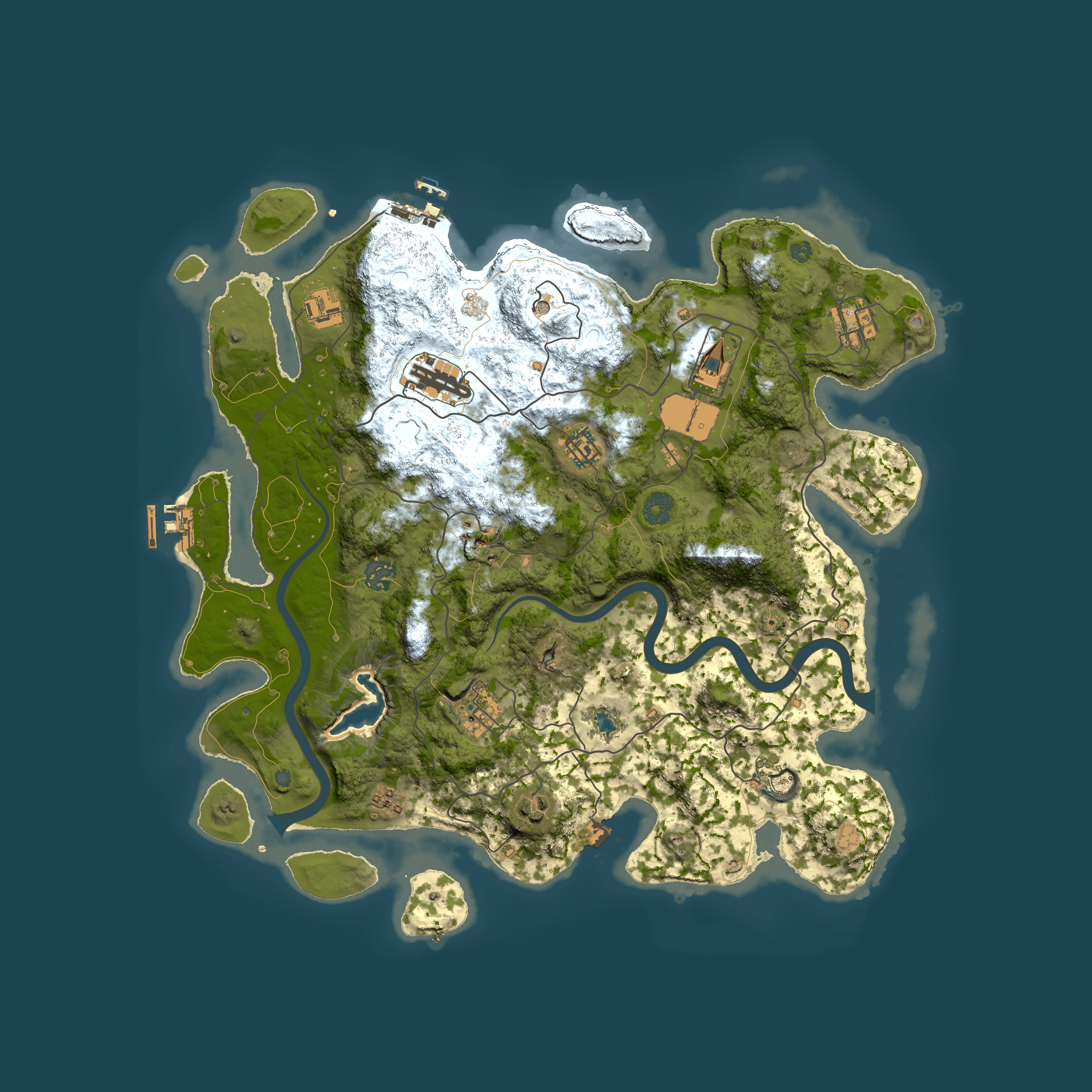 Full top-down render of Rust map seed 1055936495, 4000x4000m