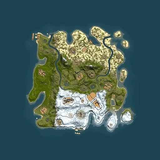 Rust map seed 406993664, 3500x3500m top-down preview