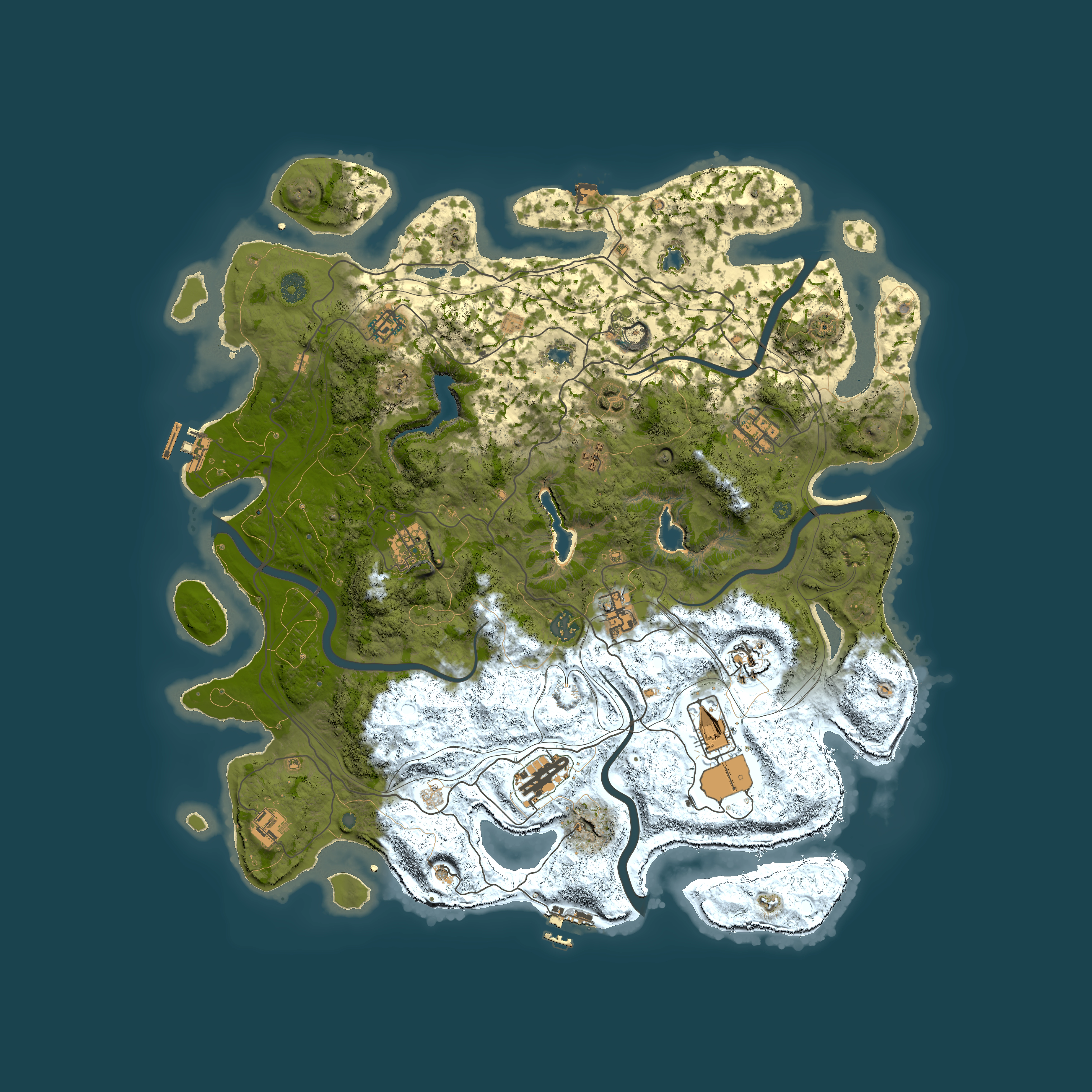 Full top-down render of Rust map seed 501123820, 4500x4500m