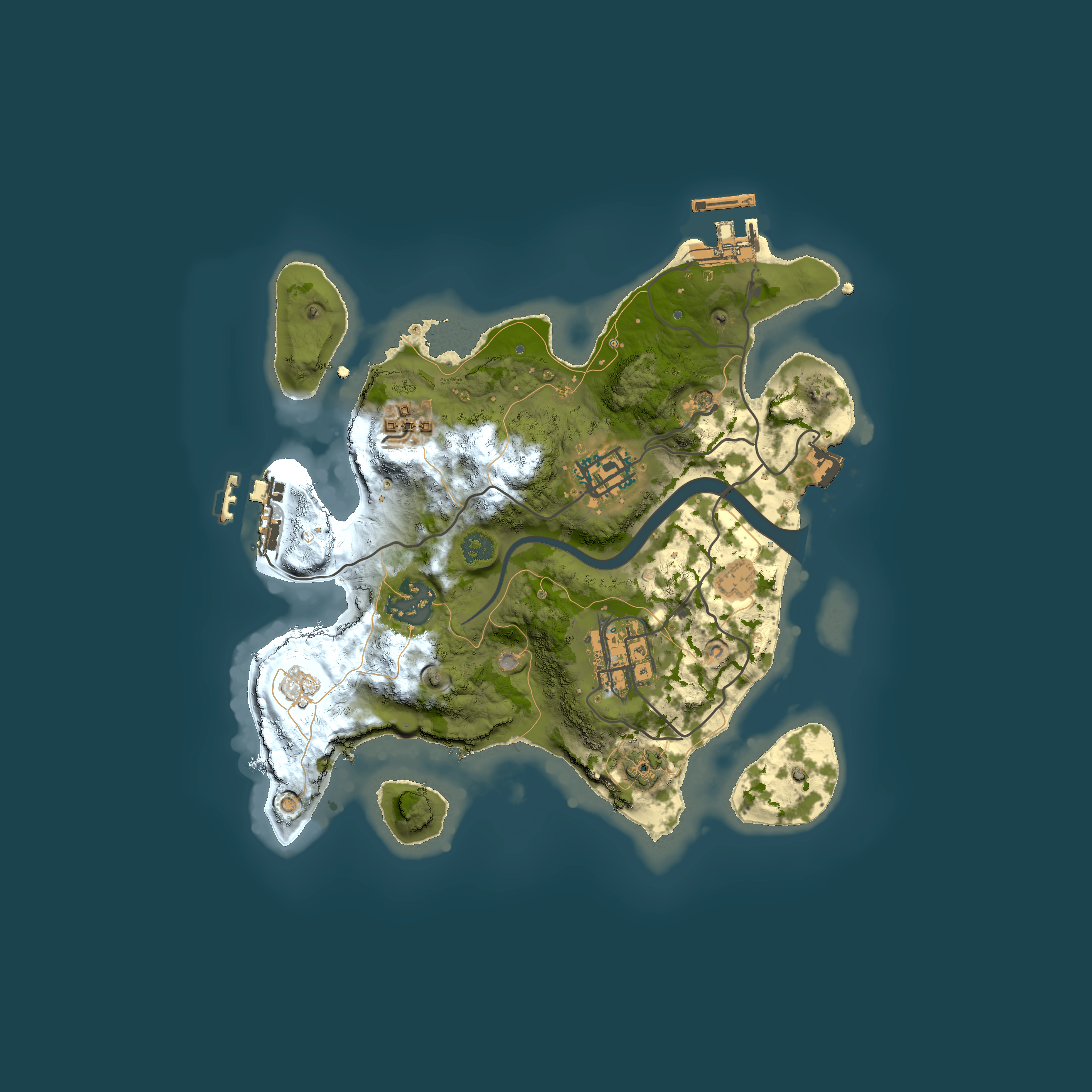 Full top-down render of Rust map seed 603491176, 2500x2500m