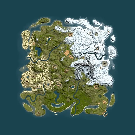 Rust map seed 1074521985, 5000x5000m top-down preview