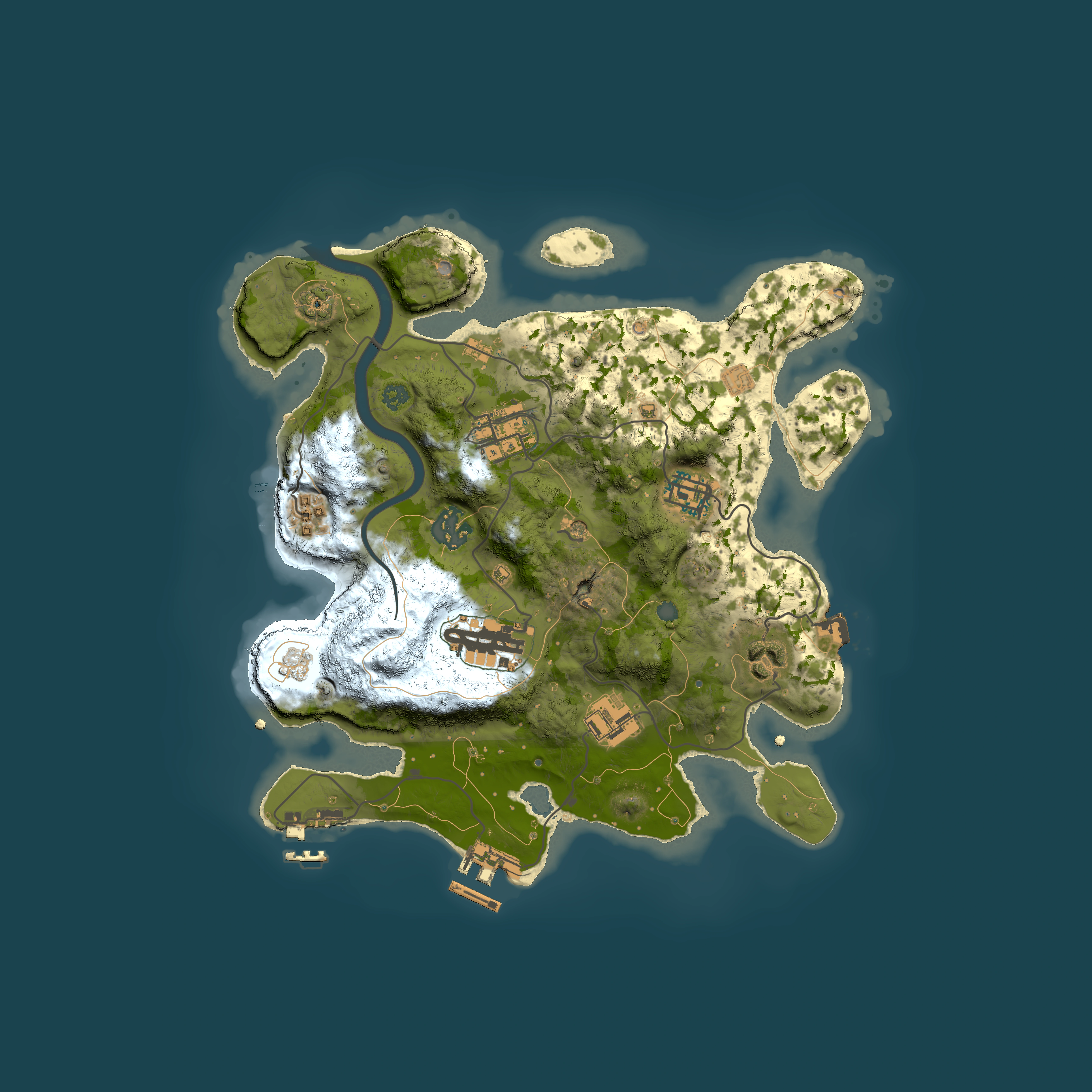 Full top-down render of Rust map seed 1089036842, 3000x3000m