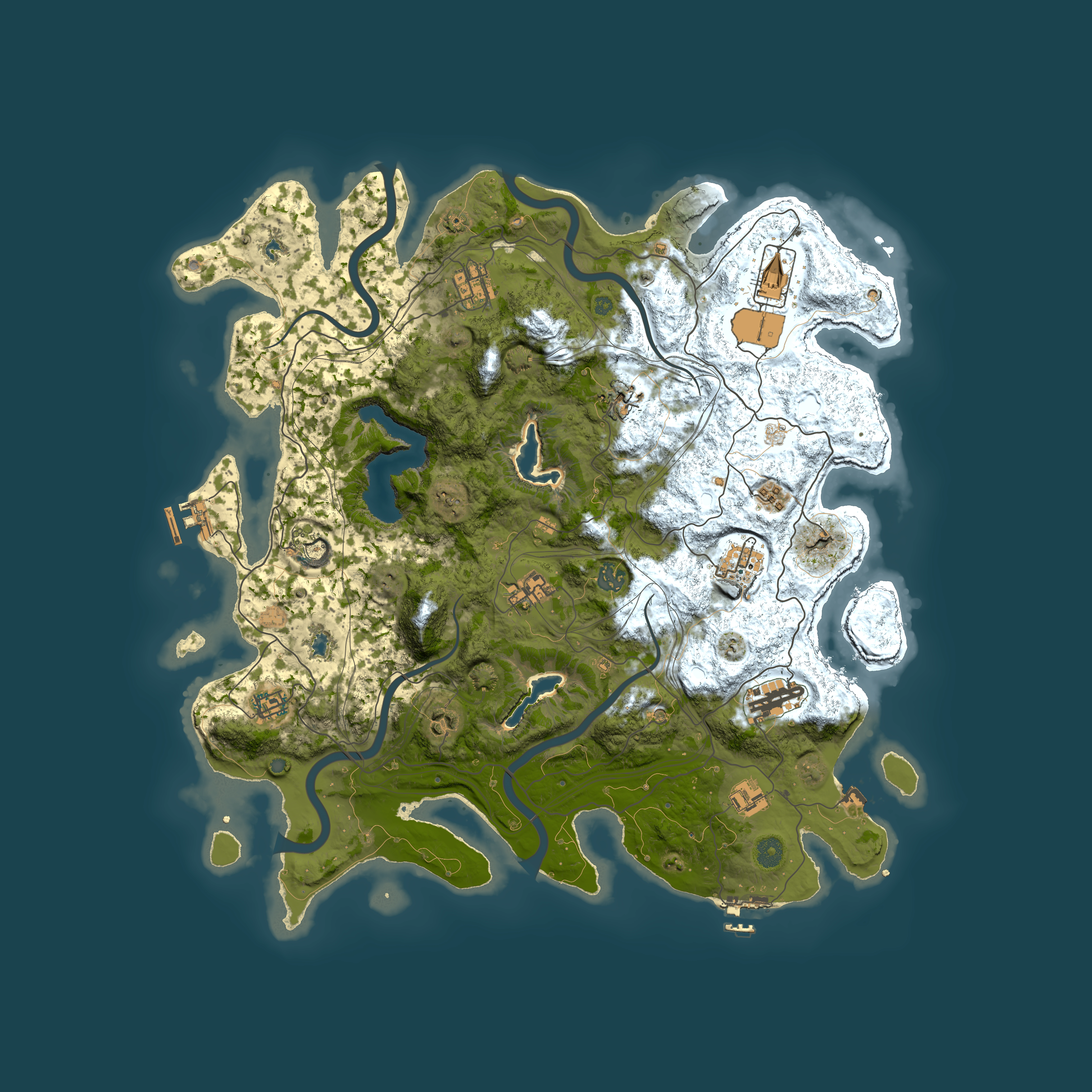 Full top-down render of Rust map seed 364366697, 4500x4500m