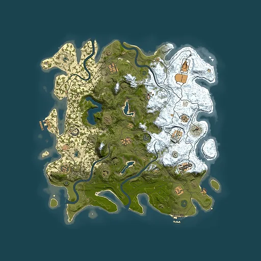 Rust map seed 364366697, 4500x4500m top-down preview