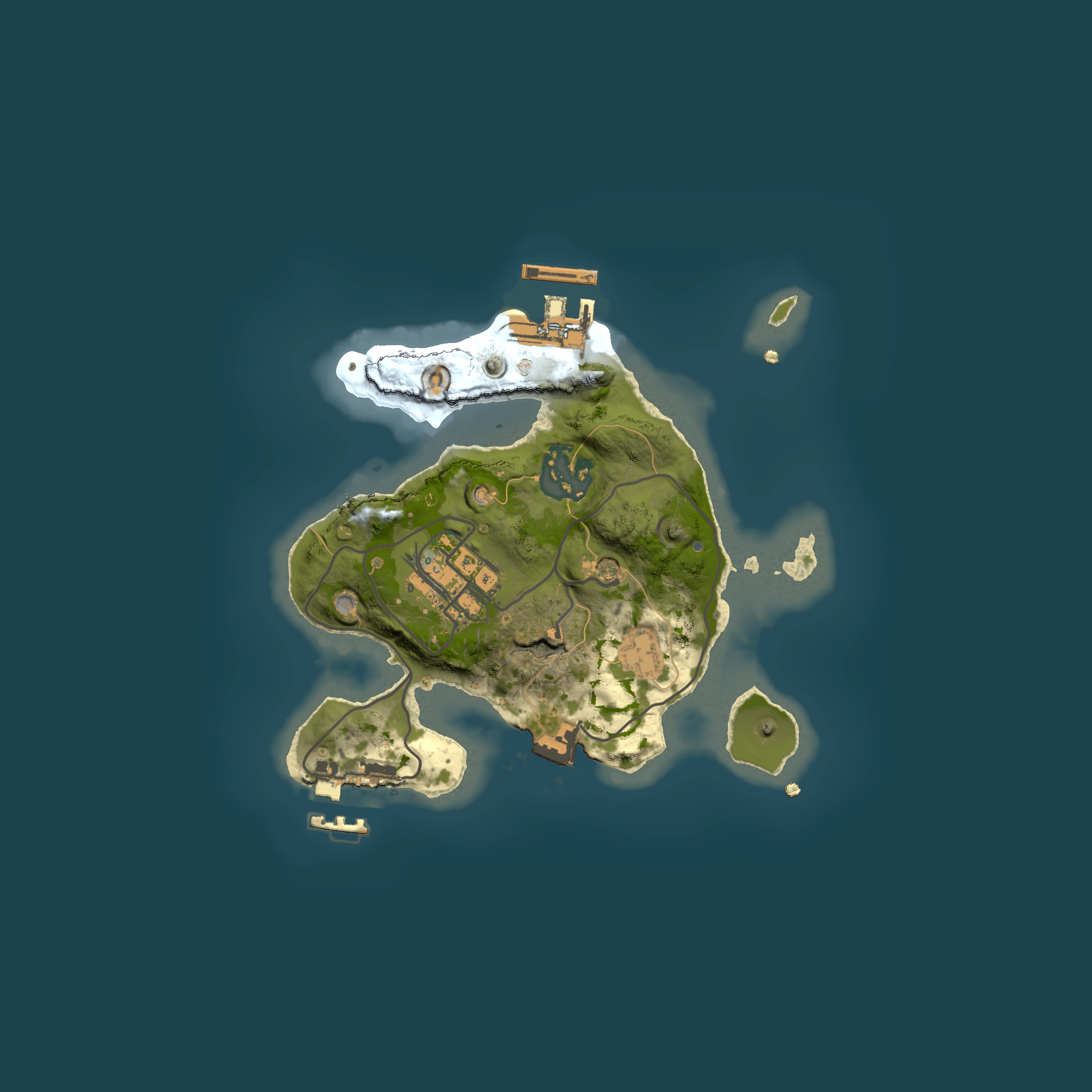 Full top-down render of Rust map seed 1599712986, 2000x2000m