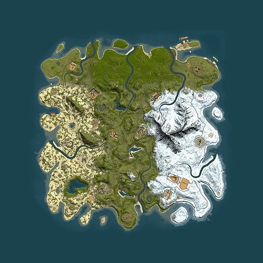 Rust map seed 1261978498, 5000x5000m top-down preview