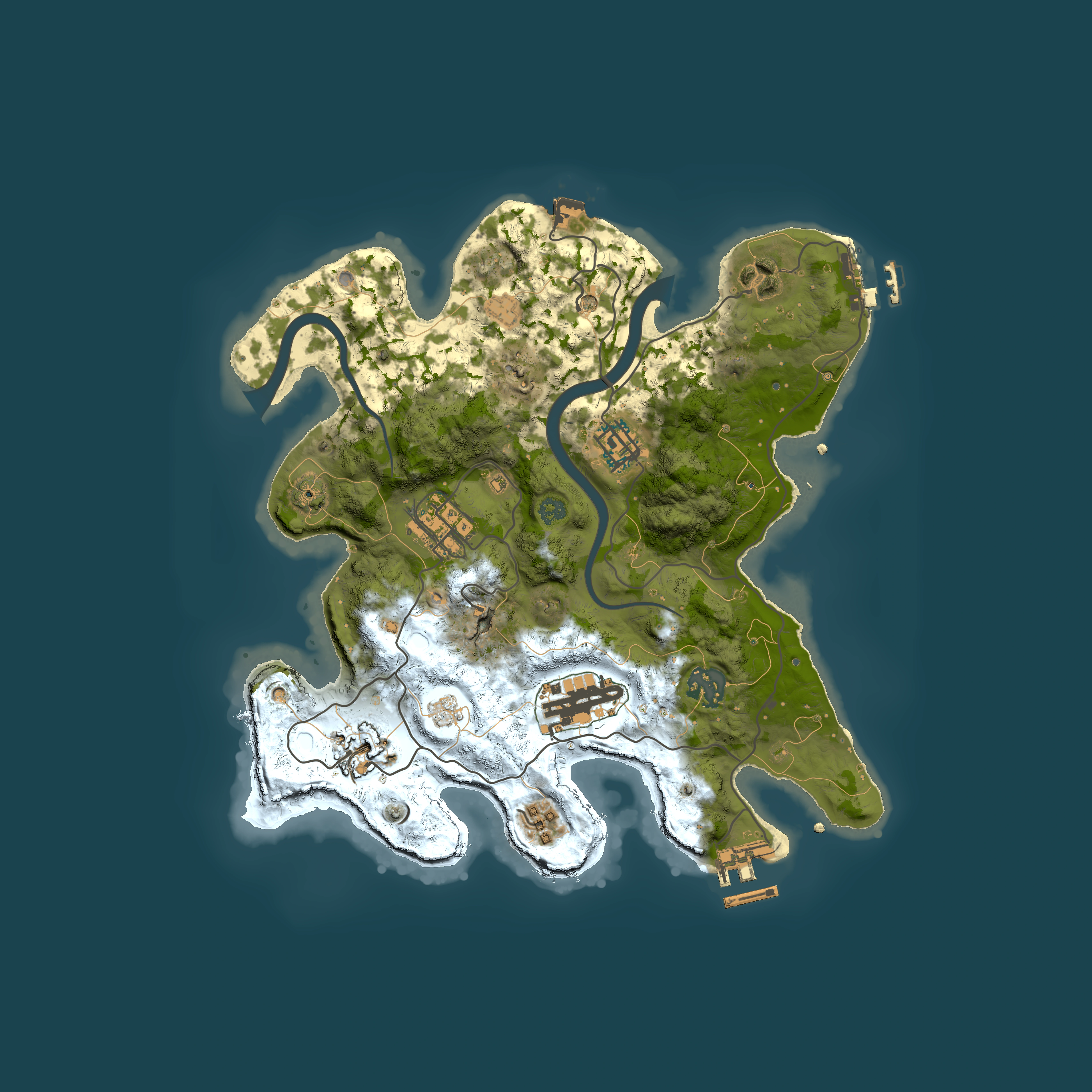 Full top-down render of Rust map seed 516081798, 3000x3000m