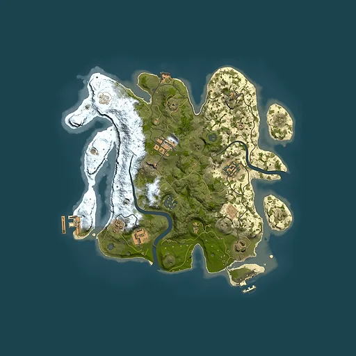 Rust map seed 696648267, 3000x3000m top-down preview
