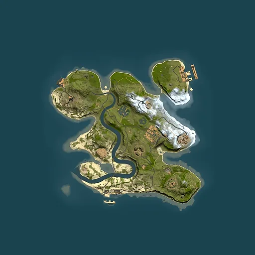 Rust map seed 7334849, 2500x2500m top-down preview