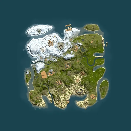 Rust map seed 210999362, 3500x3500m top-down preview