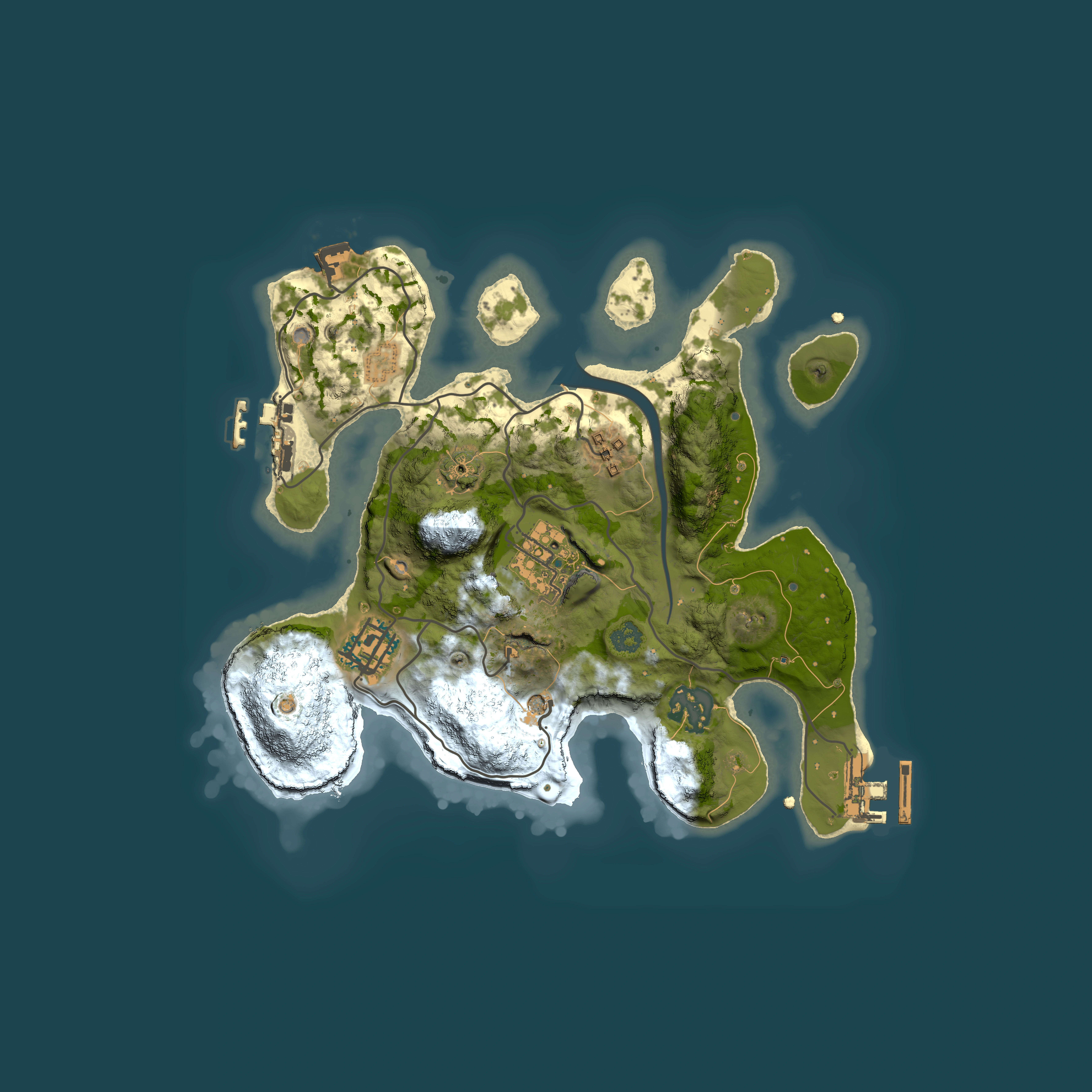Full top-down render of Rust map seed 411349426, 2500x2500m