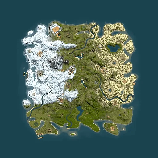 Rust map seed 744024371, 5000x5000m top-down preview