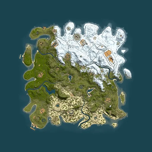 Rust map seed 702084764, 4500x4500m top-down preview