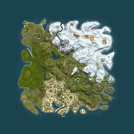 Rust map seed 87060888, 5000x5000m top-down preview