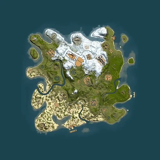 Rust map seed 1001393291, 3500x3500m top-down preview