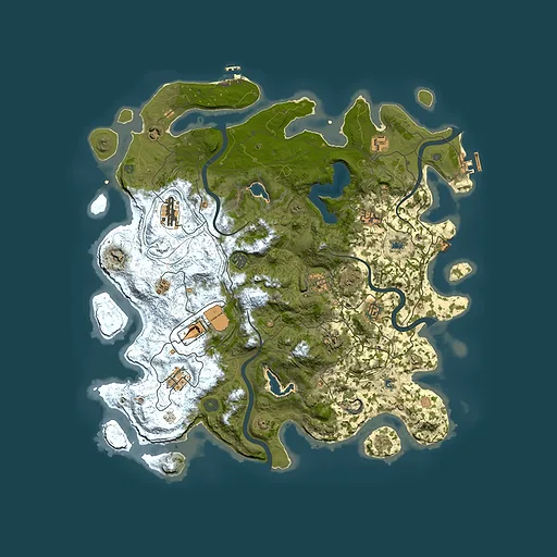 Rust map seed 1460088431, 4500x4500m top-down preview