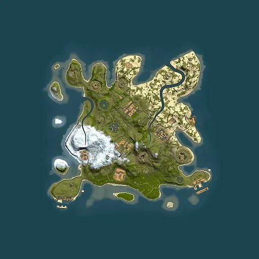 Rust map seed 2077078555, 3000x3000m top-down preview