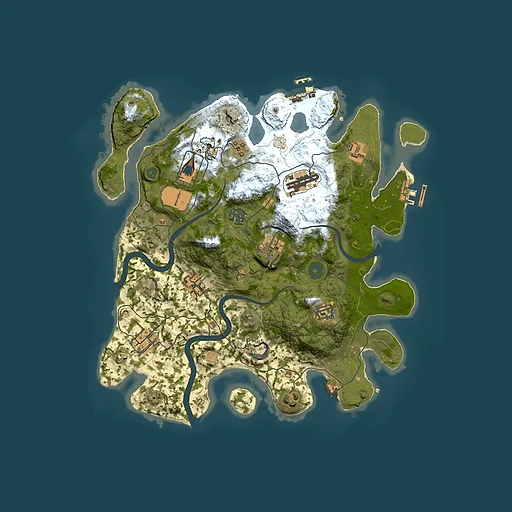 Rust map seed 304424408, 3500x3500m top-down preview