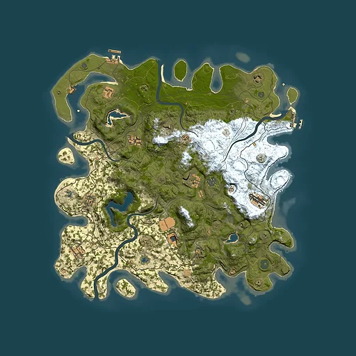 Rust map seed 1421815561, 4500x4500m top-down preview