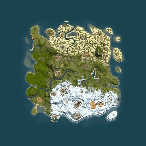 Rust map seed 1463182222, 4000x4000m top-down preview