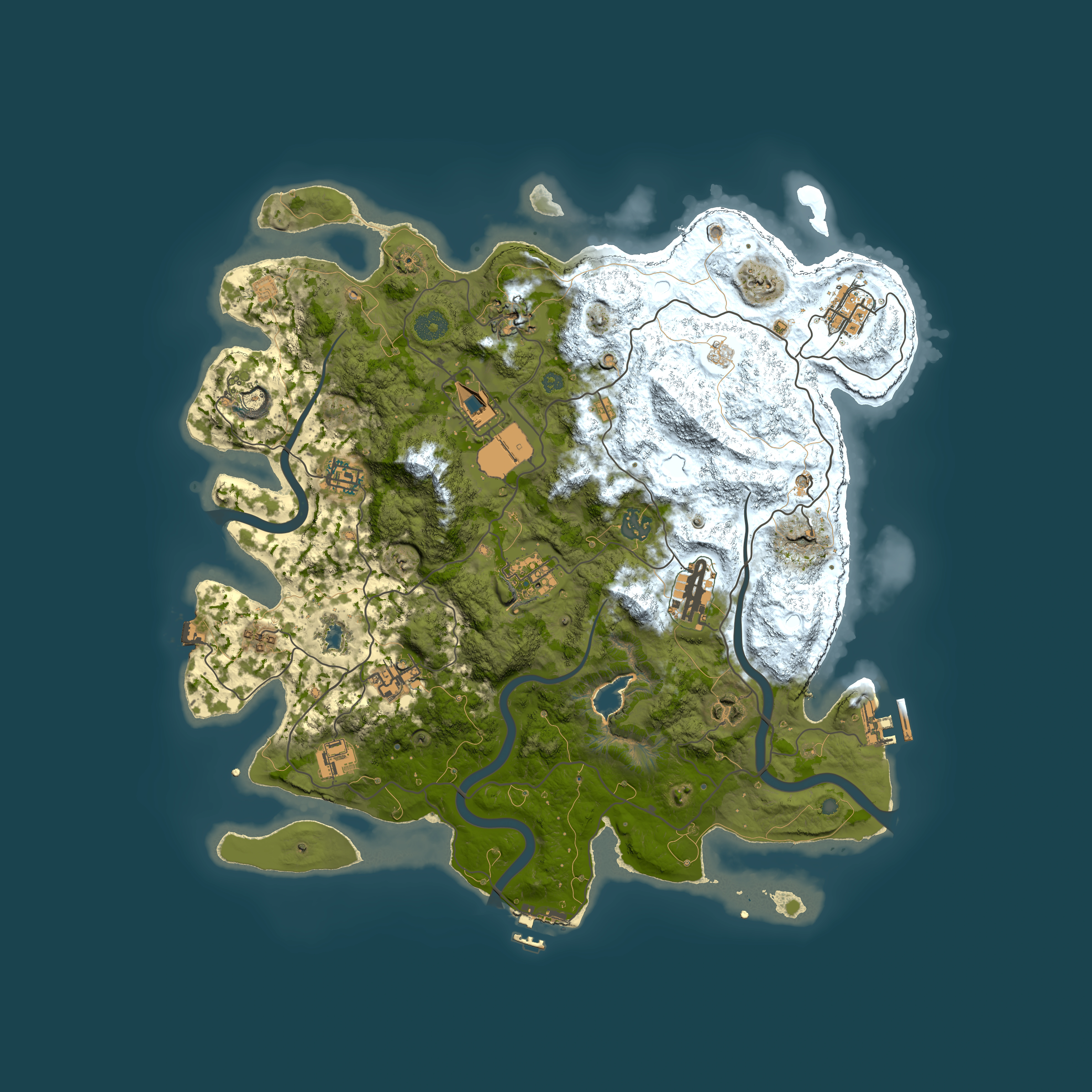 Full top-down render of Rust map seed 621102478, 4000x4000m
