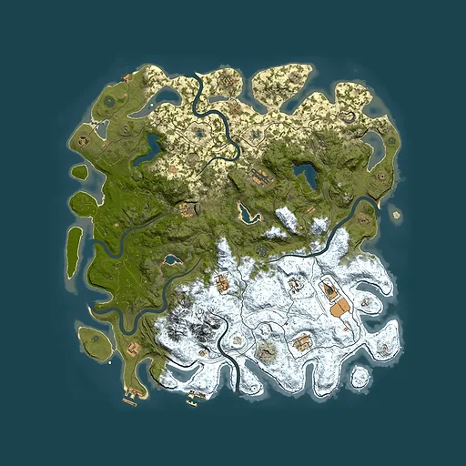 Rust map seed 2033560869, 5000x5000m top-down preview