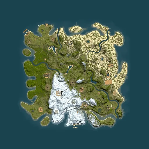 Rust map seed 1625884982, 4500x4500m top-down preview