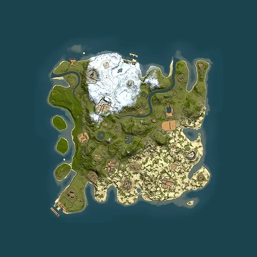 Rust map seed 1309791764, 3500x3500m top-down preview