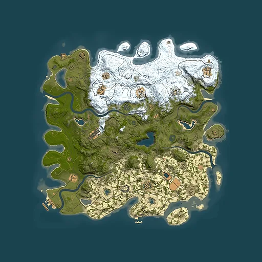 Rust map seed 2013439590, 4500x4500m top-down preview