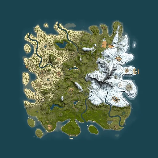 Rust map seed 833430099, 5000x5000m top-down preview