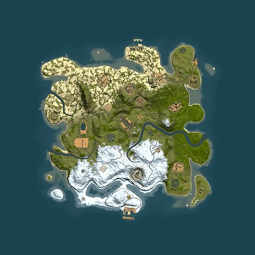 Rust map seed 199744627, 3500x3500m top-down preview