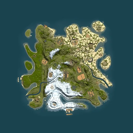 Rust map seed 1275242790, 3500x3500m top-down preview