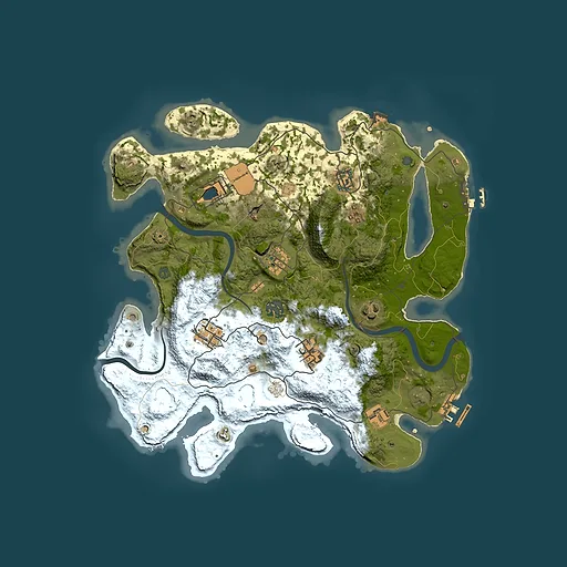 Rust map seed 2067300118, 3500x3500m top-down preview