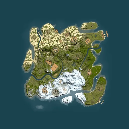 Rust map seed 1633646101, 3500x3500m top-down preview